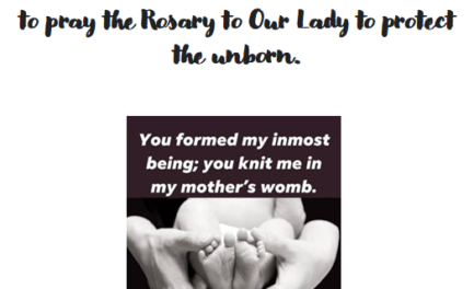 Pray for the protection of the Unborn